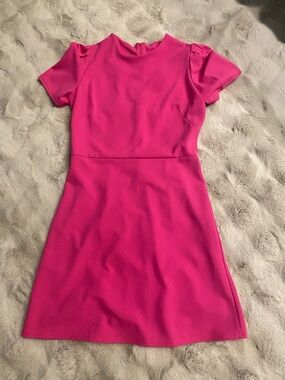 Pink Short Sleeve Women’s Dress - Modern A-Line